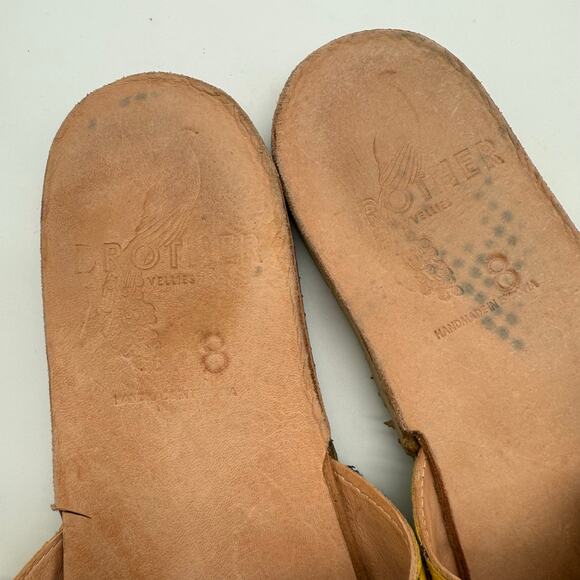 Brother Vellies Saffron Burkina Slides size 8 Handmade Avant Garde $285 - Picture 3 of 4